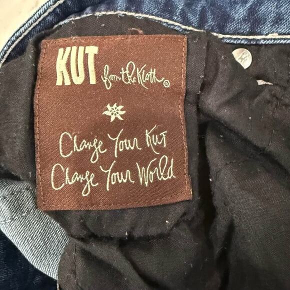 KUT From The Kloth Raw Hem Straight Denim Jeans Women’s 6 Dark Blue Wash Casual - Picture 10 of 10